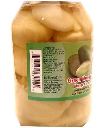 Al Amin Foods RIO LEMPA Green Mango in Brine - 32 oz Glass Jar (906g) - Authentic Salvadoran Mango Tierno en Solmuero - 19 oz Drained Weight - Shop Now! - Buy Online on SooperMarket.com