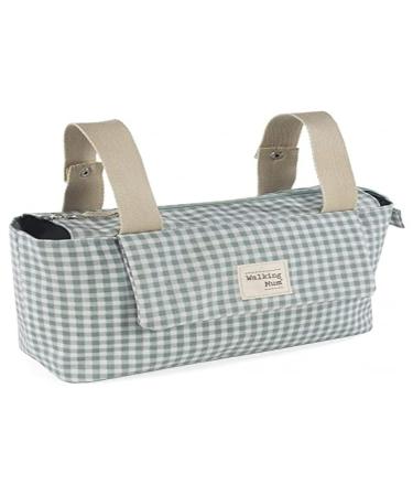Walking Mum. I Love Vichy Bag Maternity Stroller Bag Short Handles to Attach to Cart Green Measures 31X17X12 cm
