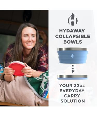 Hydaway Collapsible Bowl Set | 2-Pack | Jet Black - Space-Saving, Travel-Friendly Design - Buy Online on SooperMarket.com
