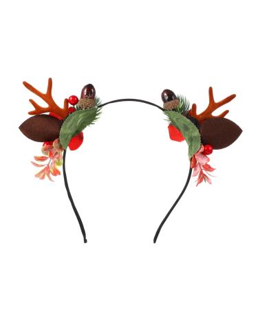 HAPINARY Antler Headband Reindeer Antlers Headband Prom Hair Accessories Deer Horn Headband Lovely Hair Hoop Winter Festival Headpiece Tiara Child Flocked Antlers Vintage Makeup