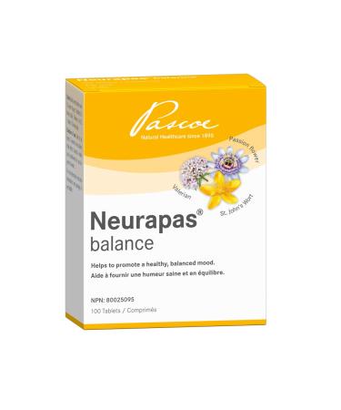 Pascoe - Neurapas Balance Helps to Promote a Healthy Balanced Mood Made With a Triple Herbal Combination of St John s Wort Valerian and Passionflower to Boost Your Mood Herbal alternative to Habit Forming Pharmaceuticals 100 Tablets 100 Count (Pack of 1)