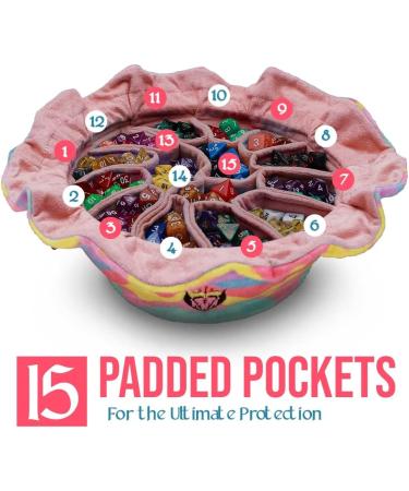 CardKingPro Immense OCD Edition Dice Bag - Rainbow & Pink - 200+ Dice Capacity - Patented Design - Buy Online on SooperMarket.com