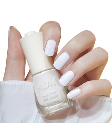 TBeautfave White Nail Varnish Quick Dry Nail Polish Long Lasting Nail Varnish Pastel Nail Polish Non-Toxic Water Based Formula Nail Polish for DIY Nail Art No Need Baking WhiteMoonlight