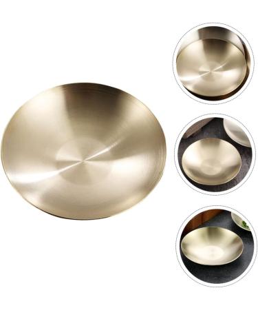 MAGICLULU Condiment Plate Cold Dish Bowl for Prep Dishes for Cooking Large Dinner Plates Tasting Dishes Sauce Serving Dishes Pinch Prep Bowls Sauce Plates Stainless Steel 304 Headset Camping 10X10X2CM Gold - Buy Online on SooperMarket.com