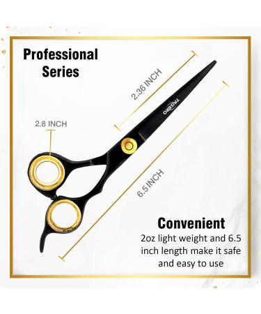 Professional Barber Razor Edge Hair Cutting Scissors/Shears TRISBRO Trimming Scissors for Hair 6.5 Inch Stainless Steel Hairdressing Styling Trimming Shears - Adjustable Screw (Black) - Buy Online on SooperMarket.com