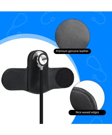 Leather Stethoscope Holder Hip Clip - Black Holster with Inner Pocket & Velcro for Doctors Nurses EMTs | Buy Online - Buy Online on SooperMarket.com