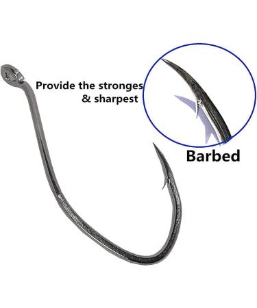 Big River Catfish Hooks: 40pcs Black Nickel 8/0 High Carbon Steel Fishing Hook Set - Buy Online on SooperMarket.com