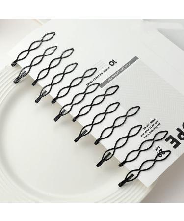 12pcs Vintage Hair Pins Mini Black Bobby Pins Fashion BB Clip Invisible Bangs Clip Small Bobby Pins for Women and Girls(F)