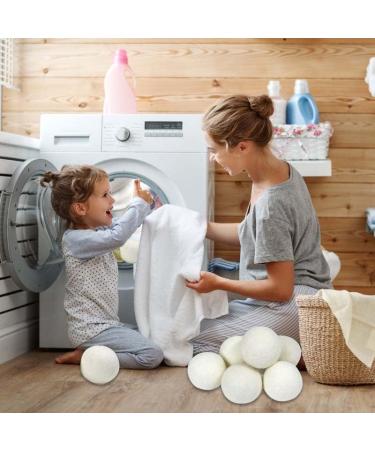 Natural Wool Dryer Balls - Set of 6 | Fabric Softener & Wrinkle Reducer | Eco-Friendly Alternative to Plastic Balls & Liquid Softeners - Buy Online on SooperMarket.com
