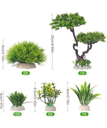Begondis 25-Piece Plastic Aquarium Plant Tree Set | Artificial Aquatic Plants & Flowers for Fish Tank Decorations - Buy Online on SooperMarket.com