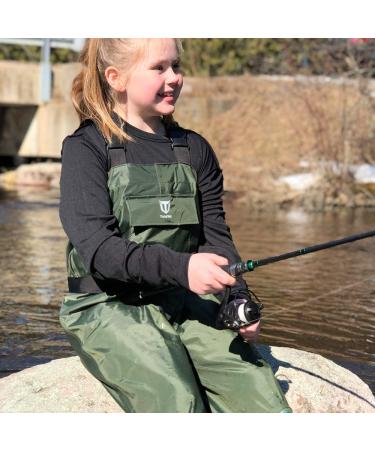 TIDEWE Kids Waterproof Chest Waders with Boot Hanger - Green 6/7 Little Kid - Buy Online on SooperMarket.com
