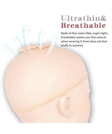 WeKen Beige Mesh Wig Cap Net 4PCS - Open Two End Wig Caps Liner for Women Men Kids - Buy Online on SooperMarket.com