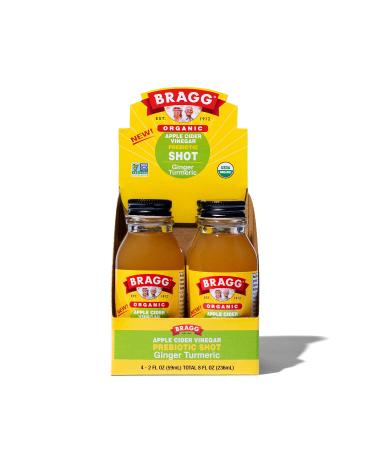 Bragg Organic Apple Cider Vinegar Shot – 2 Oz ACV Shot – USDA Certified Organic (Ginger Turmeric, 2 Fl Oz (Pack of 4)) Ginger 2 Fl Oz (Pack of 4)