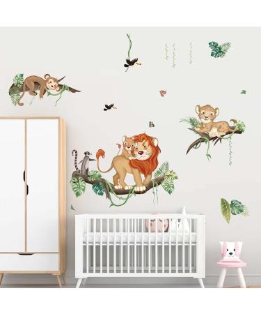Decalmile Jungle Animals Wall Stickers - Safari Theme Decals for Nursery and Kids Room Decor - Buy Online on SooperMarket.com