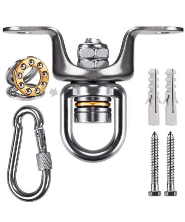 SELEWARE Heavy Duty Boxing Punching Bag Hanger, 360 Rotate Heavy Bag Hanger Bracket with Bearing and Carabiner, Wood Beam Holder for Boxing Muay Thai Training, 700lbs Capacity