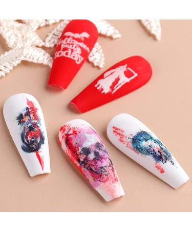 Day of The Dead Skull Nail Stickers - Water Transfer Decals for Halloween Nail Art - 12PCS Style C - Buy Online on SooperMarket.com