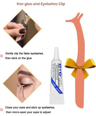 False Eyelashes with Glue 5 Pairs 3D Faux Mink False Lashes Reusable Long Thick Eyelashes for Makeup Eyelashes Extension with glue and Eyelashes Clip - Buy Online on SooperMarket.com