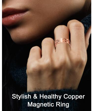 EnerCoppeX Copper Magnetic Ring for Women Lymphatic Drainage Adjustable Ring 3500 Gauss Magnet (CPR-0959) - Buy Online on SooperMarket.com