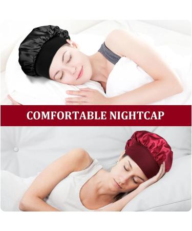 URAQT Satin Sleep Cap 2 Pack - Large Night Head Cover for Women - Soft & Comfortable Sleep Bonnet - Breathable Hair Cap for Long Curly Hair - Best for Night Sleep - Buy Online on SooperMarket.com
