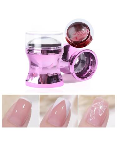 A Set French Tip Tool Nail Stamper kit French Nail Stamper Nail Art Stamper Fast Jelly Stamper Accurate Nail Tip Stamp for Nail Art Design