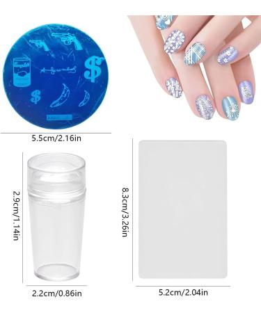 saijer Nail Art Stamper 4 PCS Silicone Nail Art Stamper With Scrapers 8 PCS Nail Art Stamping Plates Transparent Jelly Nail Stamp Manicure Tools Nail Plates Soft Stamper for DIY Nail Art Design - Buy Online on SooperMarket.com