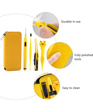 FRCOLOR Kids Ear Wax Pick Set - Cartoon Luminous Earwax Picker & Nose Clip for Safe Removal - Yellow 15.2x6.7cm - Buy Online on SooperMarket.com
