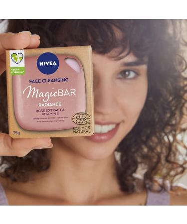 NIVEA MagicBAR Radiance Face Cleansing Bar (75g) Face Cleanser with Rose and Vitamin E Plastic-Free Facial Cleansing Bar Facial Cleanser Recyclable Packaging Face Wash - Buy Online on SooperMarket.com