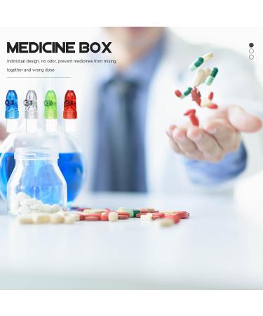 PACKOVE 4pcs Pills Organizer Glass Pills Bottles Travel Outdoor Pills Bottles Portable Pills Cases for Outdoor Camping Travel Assorted Color 1 5.30X2.00X1.60CM - Buy Online on SooperMarket.com