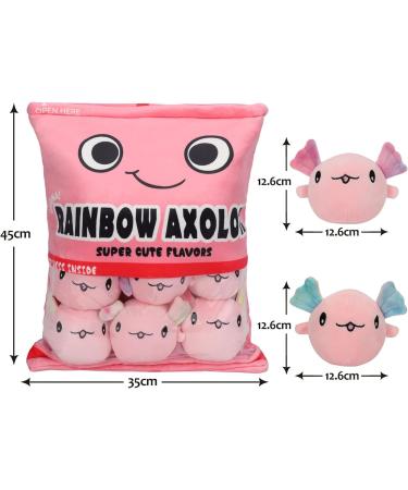 HXPLN Cute Snack Pillow Axolotl Plush with Salamander Doll - Pink Axolotl Stuffed Animal Toy for Kids - Creative Birthday Gift - Buy Online on SooperMarket.com