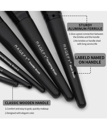 Buy Magefy Professional 22PC Makeup Brush Kit - Foundation & Eyeshadow Brushes with PU Leather Bag | International Shipping Available - Buy Online on SooperMarket.com