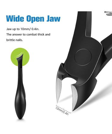 FERYES Precision Toenail Clipper | Stainless Steel Nail Cutter for Thick or Ingrown Toenails | Podiatrist Recommended | Manicure Pedicure Clipper - BLACK - Buy Online on SooperMarket.com