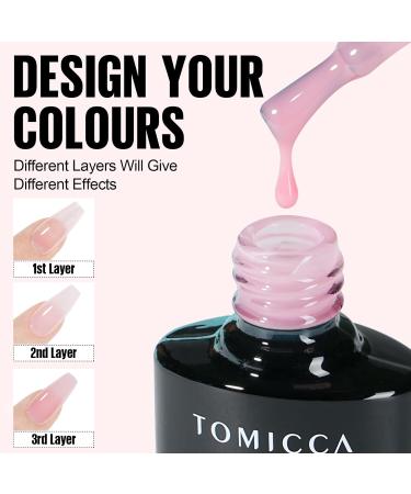 TOMICCA 4PCS Jelly Nude Pink White Gel Nail Polish Set - Sheer Clear Crystal Translucent French Manicure DIY Home Kit 8ML - Buy Online on SooperMarket.com