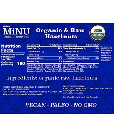 MiNU Organic Raw Hazelnuts 16 oz - #1 Keto Paleo Snack, Superfood Protein, Vegan, NonGMO, Gluten Free - Turkey Organic Raw Hazelnuts 1lb - Buy Online on SooperMarket.com