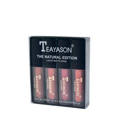 4 pieces waterproof durable matt liquid lip gloss lipstick non-stick waterproof liquid lipstick waterproof durable lipstick matt non-stick cup lipstick make-up lovers 1 piece (1 Pack) # 01