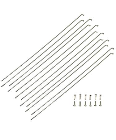 Pro Bamboo Kitchen 12pcs Steel Spoke 255mm/10inch 14G J Bend Bicycle 304 Stainless Steel Spokes with 12mm Nipples Cycle Spokes