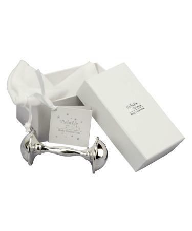 Twinkle Twinkle Silver Plated Luxury Baby Rattle CG319C