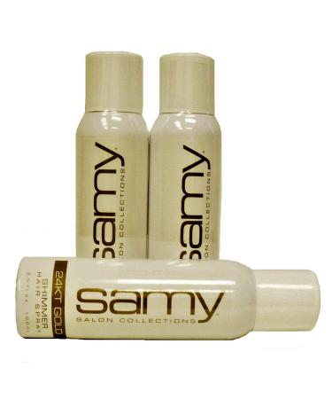 Samy Salon Collections 24KT Gold Shimmer Hair Spray 3.5 oz - 3 Cans