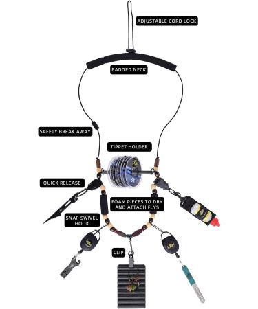 SF Fly Tying Tools Set | Fishing Lanyard Necklace with Fly Patch, Hook Remover, Leader Straightener, and More | Fishing Accessories Kit - Buy Online on SooperMarket.com