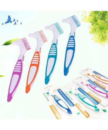 4pcs Denture Cleaning Brush Denture Brush Double-Sided Denture Cleaner with Ergonomic Handle Fashion - Buy Online on SooperMarket.com
