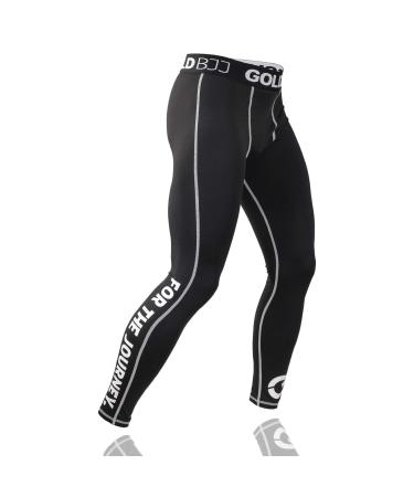 Gold BJJ Jiu Jitsu Spats - Base Layer for Gi and No-Gi Grappling - Martial Arts Pants Black Large