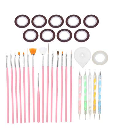 Nail Art Brushes Nail Painting Drawing Brushes Pen Manicure Dotting Pen Mixing Line Box Professional Nail Art Set for Home Salon
