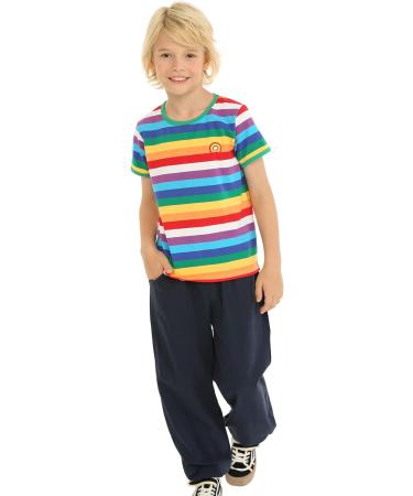 Mud Kingdom Little Boys Rainbow Stripe T-Shirt - Hot Pink, 12-18 Months - Buy Online on SooperMarket.com
