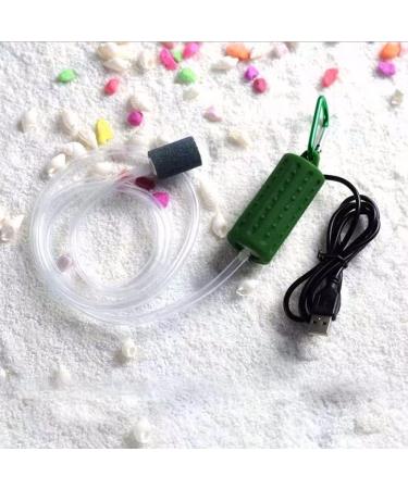 Quiet USB Mini Air Pump for Aquariums - Energy-Saving Oxygen Bubbler with Air Stone & Hose | Dark Green 1W - Buy Online on SooperMarket.com