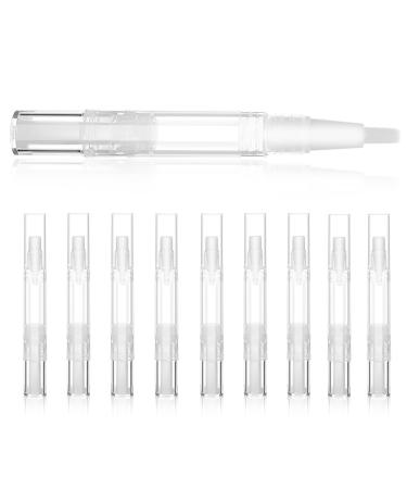 10 Pack 3ml Empty Cuticle Oil Pen with Brush Tip Transparent Twist Pen Cosmetic Lip Gloss Container Eyelash Growth Liquid Tube Travel Cosmetic Containers Bottles(10 Pcs 3ml)