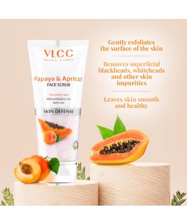 VLCC Papaya & Apricot Face Scrub (80gm) Exfoliating Facial Cleanser for Radiant Skin | International Shipping Available - Buy Online on SooperMarket.com