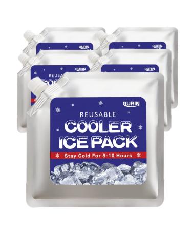 GURIN Cooler Ice Packs - Reusable Ice Packs for Lunch Box, Bag, or Backpack Coolers - Cold Up to 8-12 Hours Long Lasting Ice Packs for Camping Picnic, Outdoor Activities, Food Delivery - Pack of 5