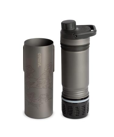 GRAYL Titanium UltraPress 500ml Water Filter Bottle - Covert Black | Ideal for Hiking Camping Survival & Travel - Buy Online on SooperMarket.com