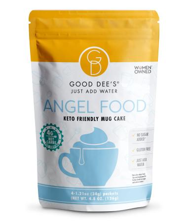 Good Dee's Angel Food Cake, Keto Mug Cake, Gluten Free, No Sugar Added, 4g Net Carbs, No Sugar Alcohols, 4 packets per bag Angel-Food