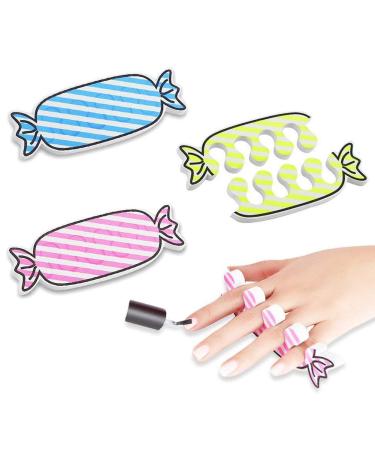 DomeStar Toe Separators Sets, 24PCS Soft Foam Toe Cushions Finger Separator Tool 3 Colors Party Spa Supplies
