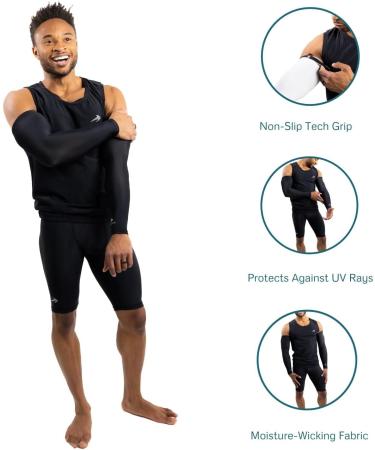 CompressionZ UV Protection Arm Sleeves - Black, 1 Pair (Medium) for Men & Women - Buy Online on SooperMarket.com